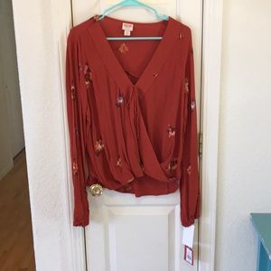 Mossimo wrap blouse, NWT